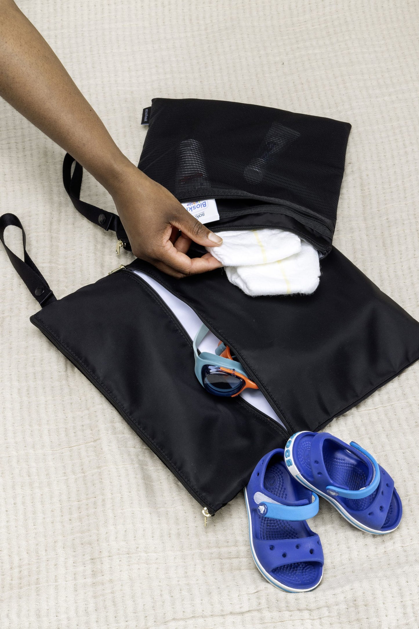 Baby Wet Bag & Change Pouch Set - Black