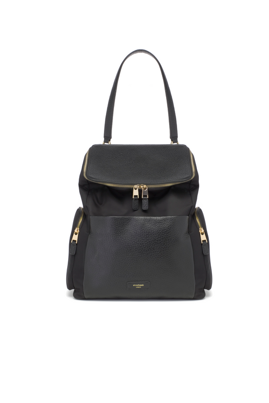 Alyssa Convertible Nappy Bag - Black & Gold