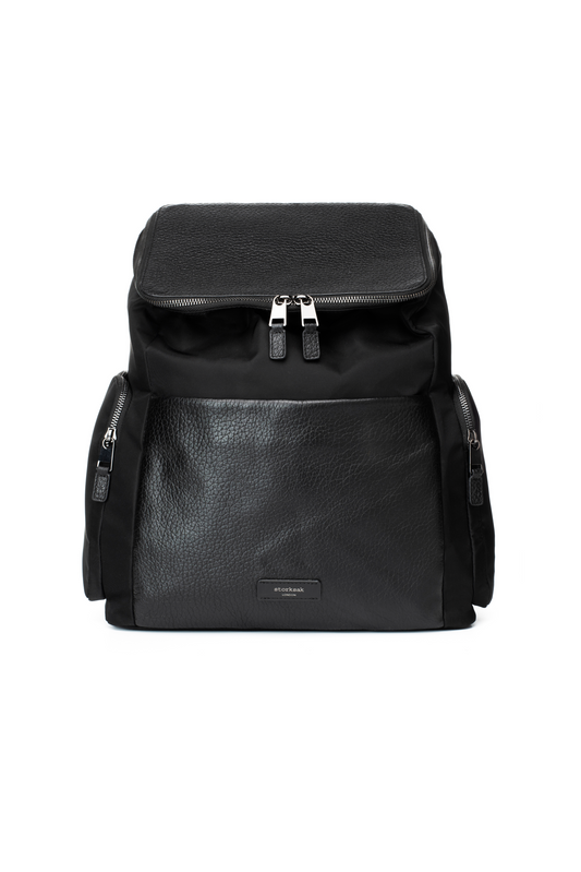 Alyssa Convertible Nappy Bag - Black & Gunmetal