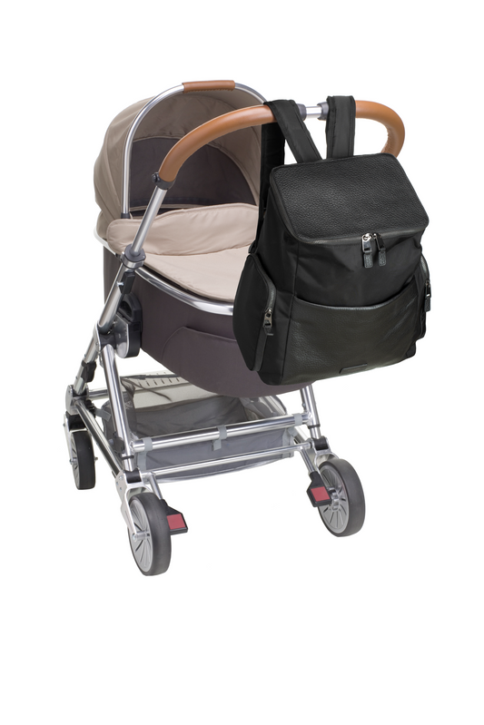 Alyssa Convertible Nappy Bag - Black & Gunmetal