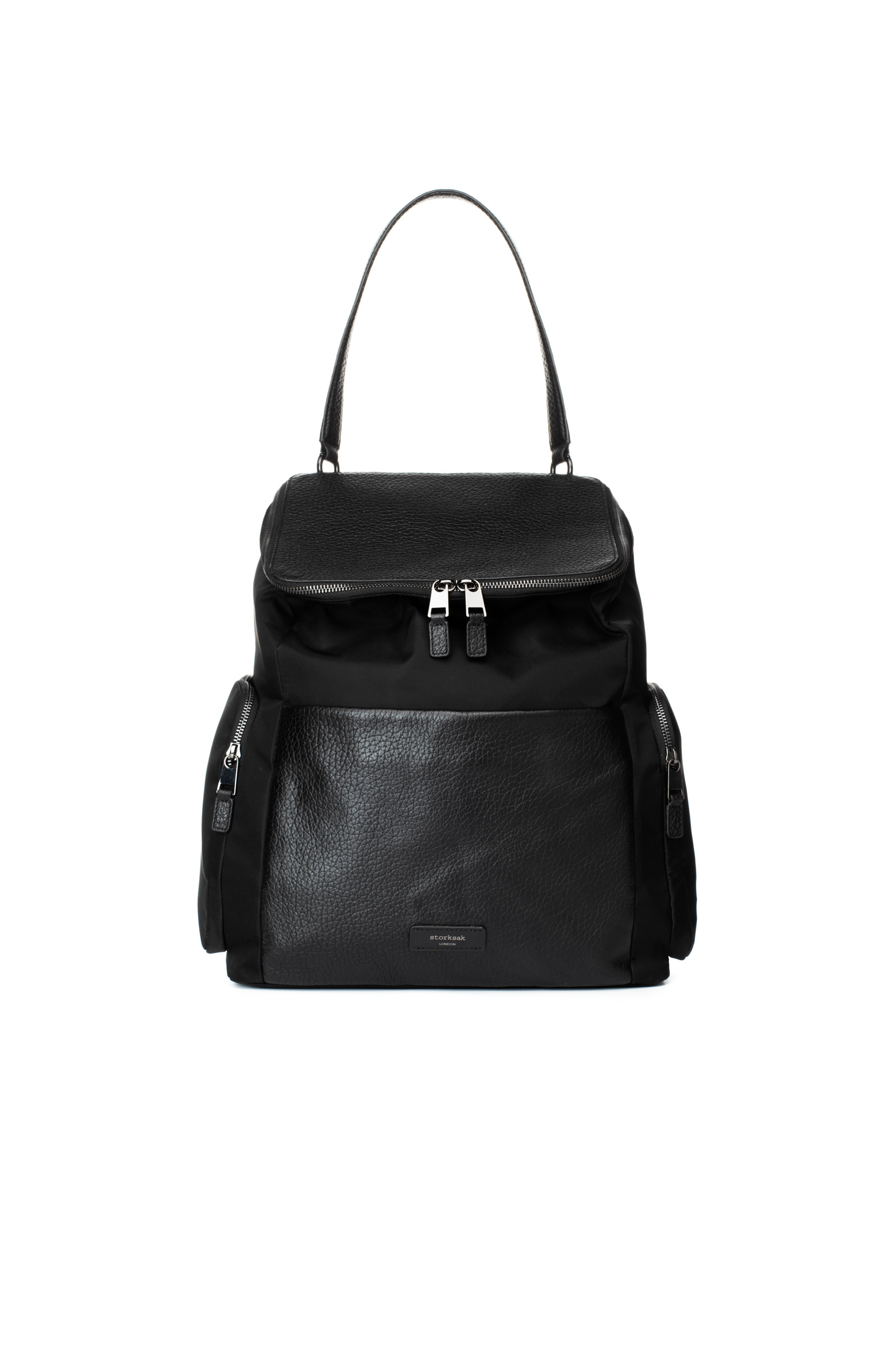 Alyssa Convertible Nappy Bag - Black & Gunmetal