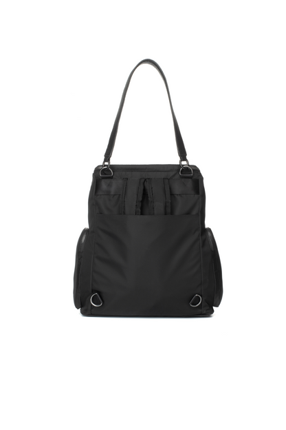 Alyssa Convertible Nappy Bag - Black & Gunmetal