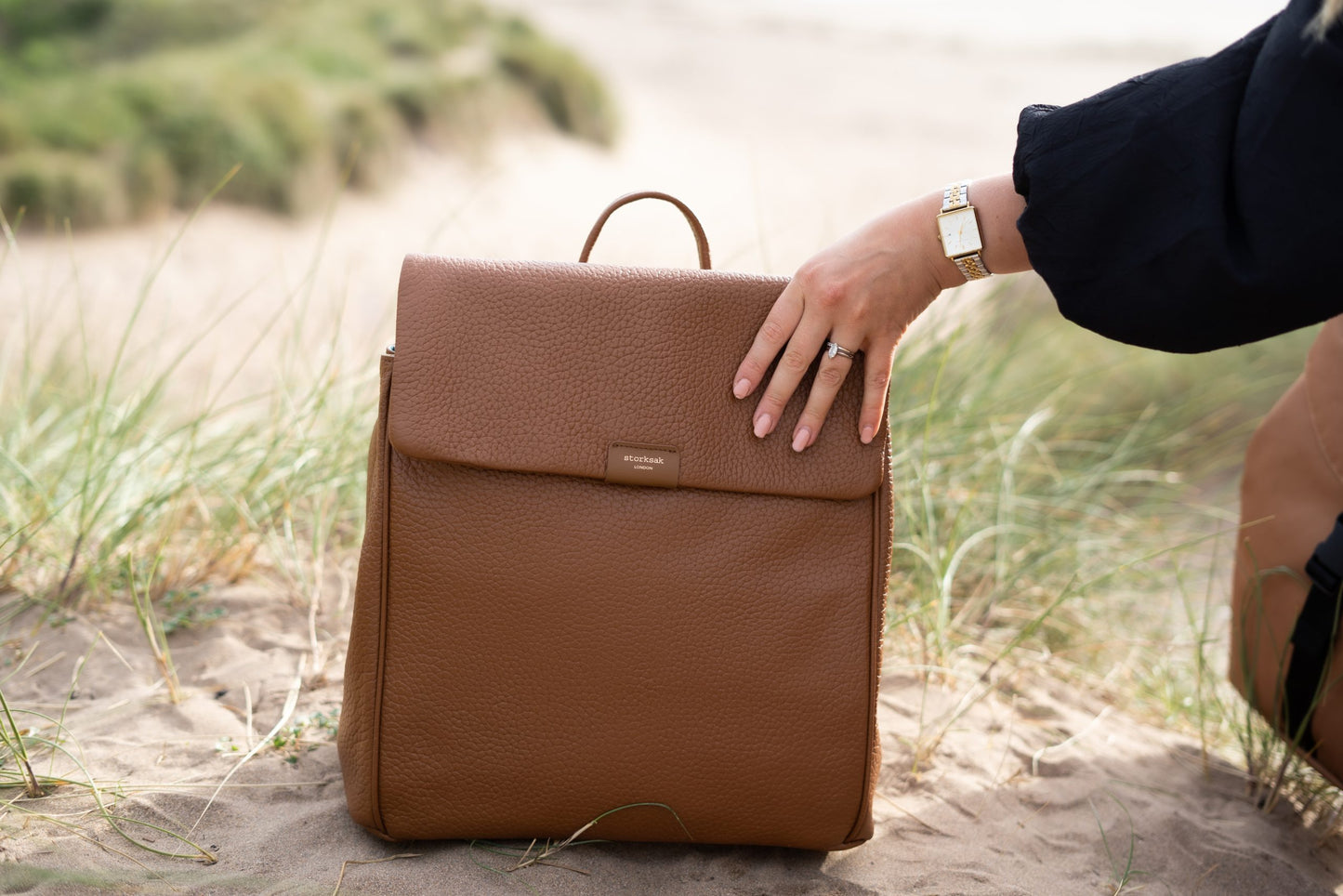 St James Leather Baby Changing Bag - Tan