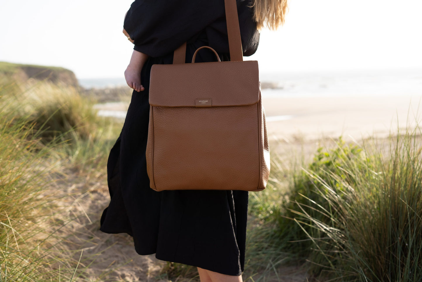 St James Leather Baby Changing Bag - Tan