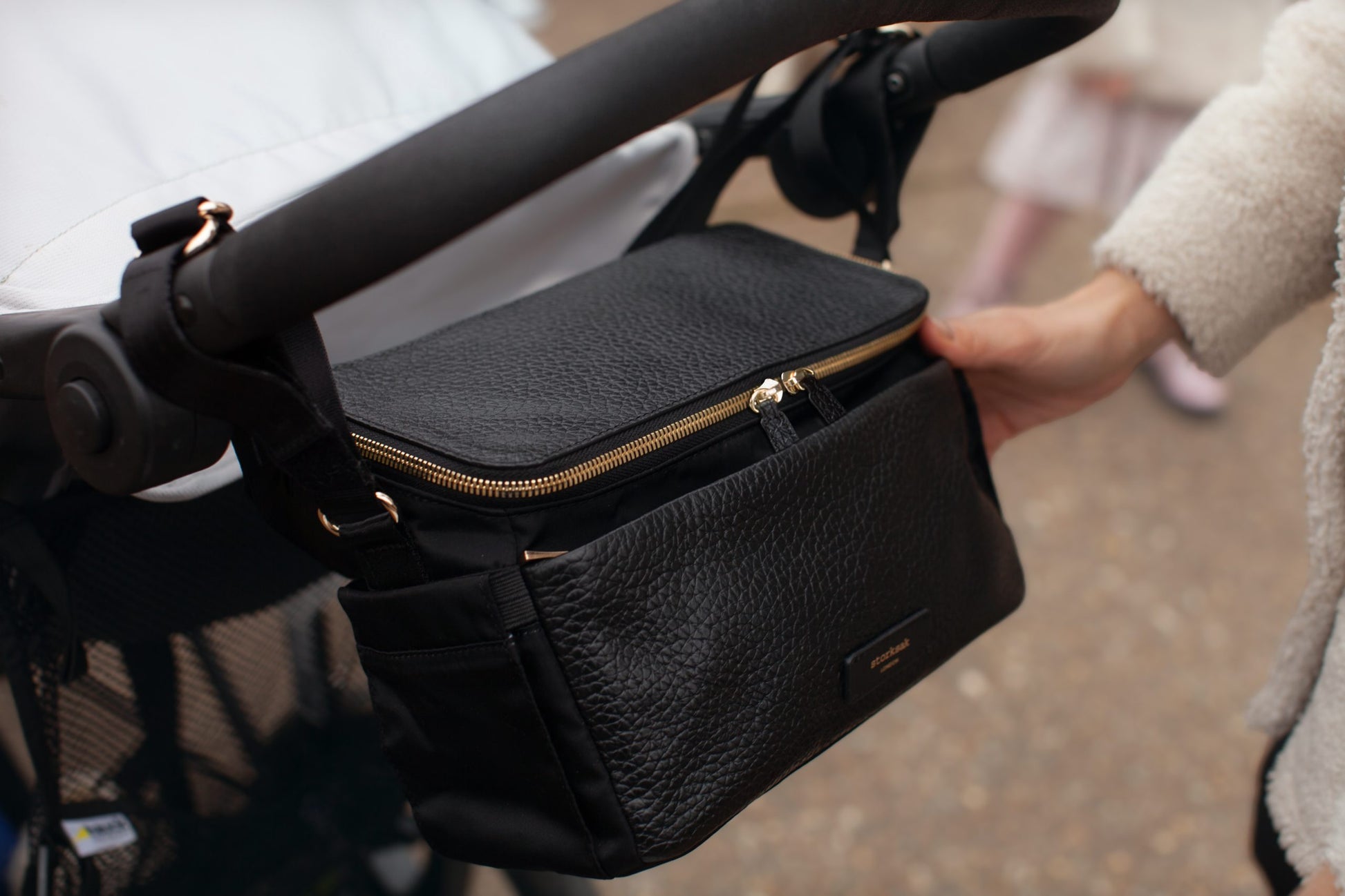 Alyssa Stroller Bag - Black & Gold