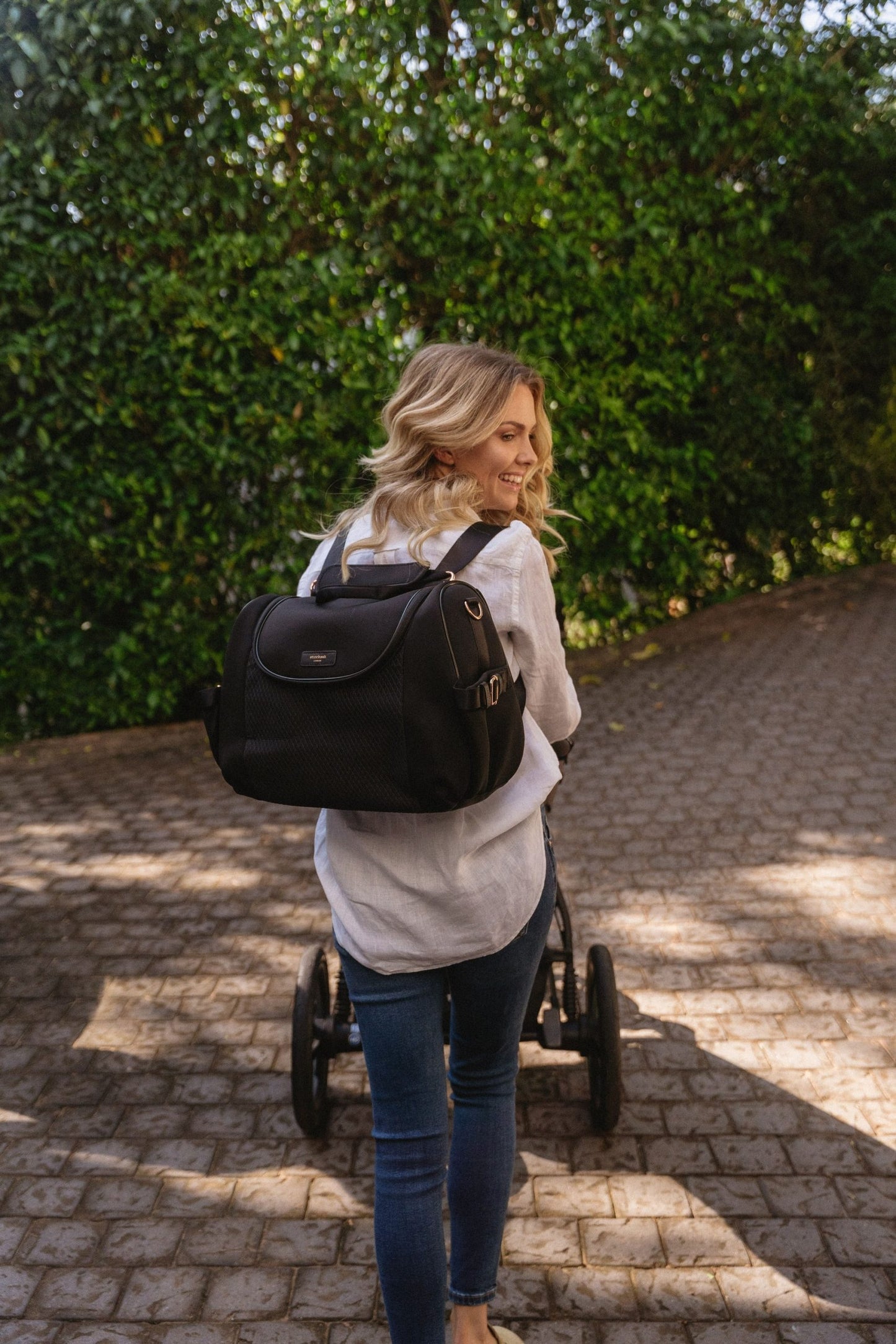 Poppy Luxe Scuba Baby Changing Bag - Black