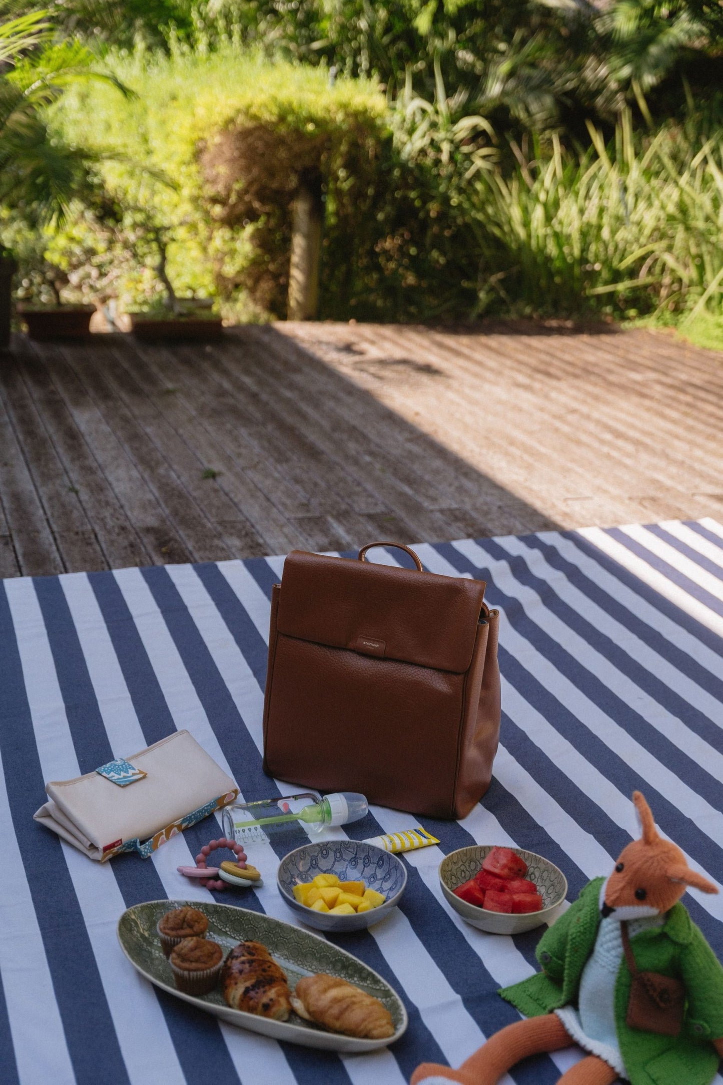 St James Leather Baby Changing Bag - Tan