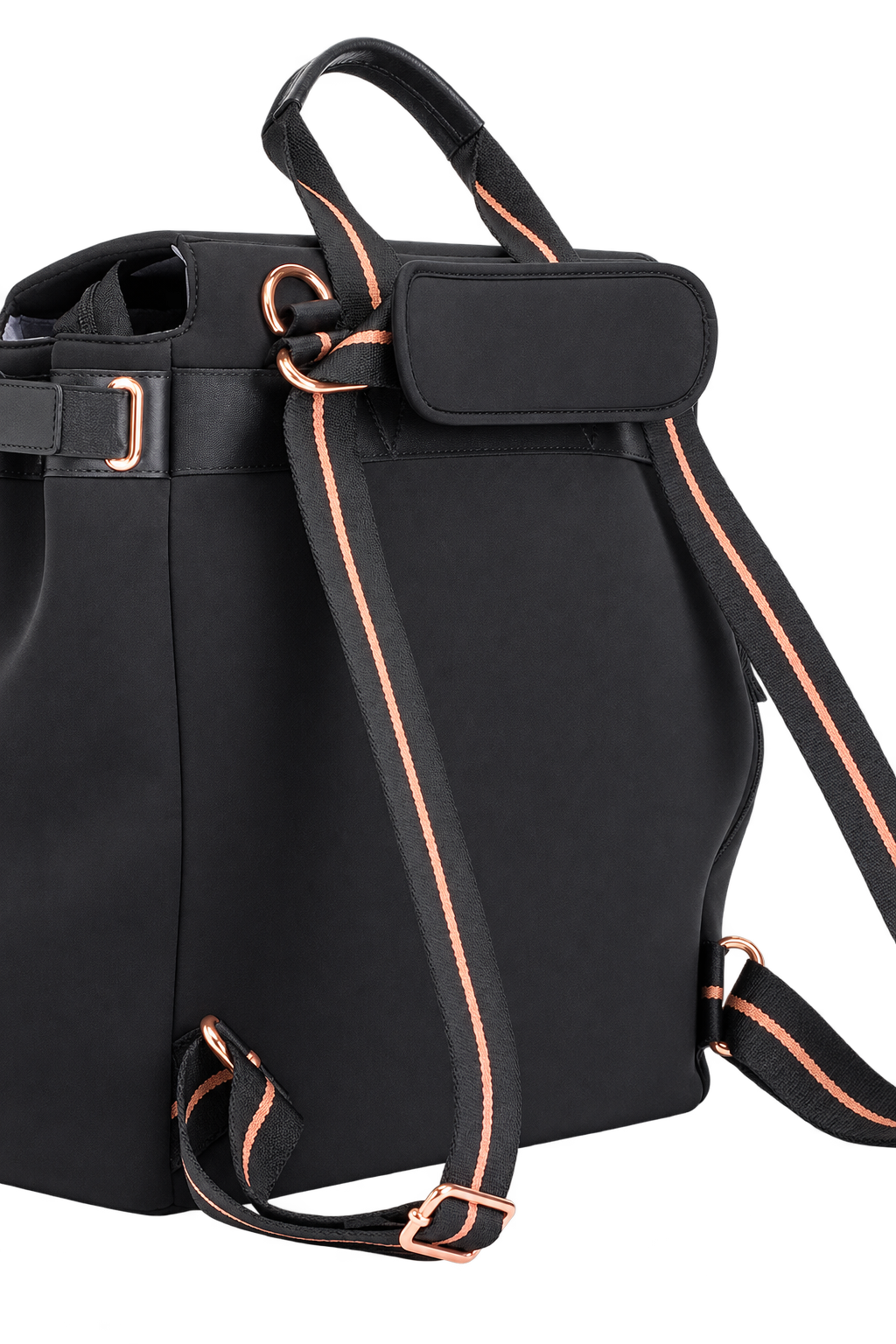 St James Scuba Baby Changing Bag - Black & Rose Gold