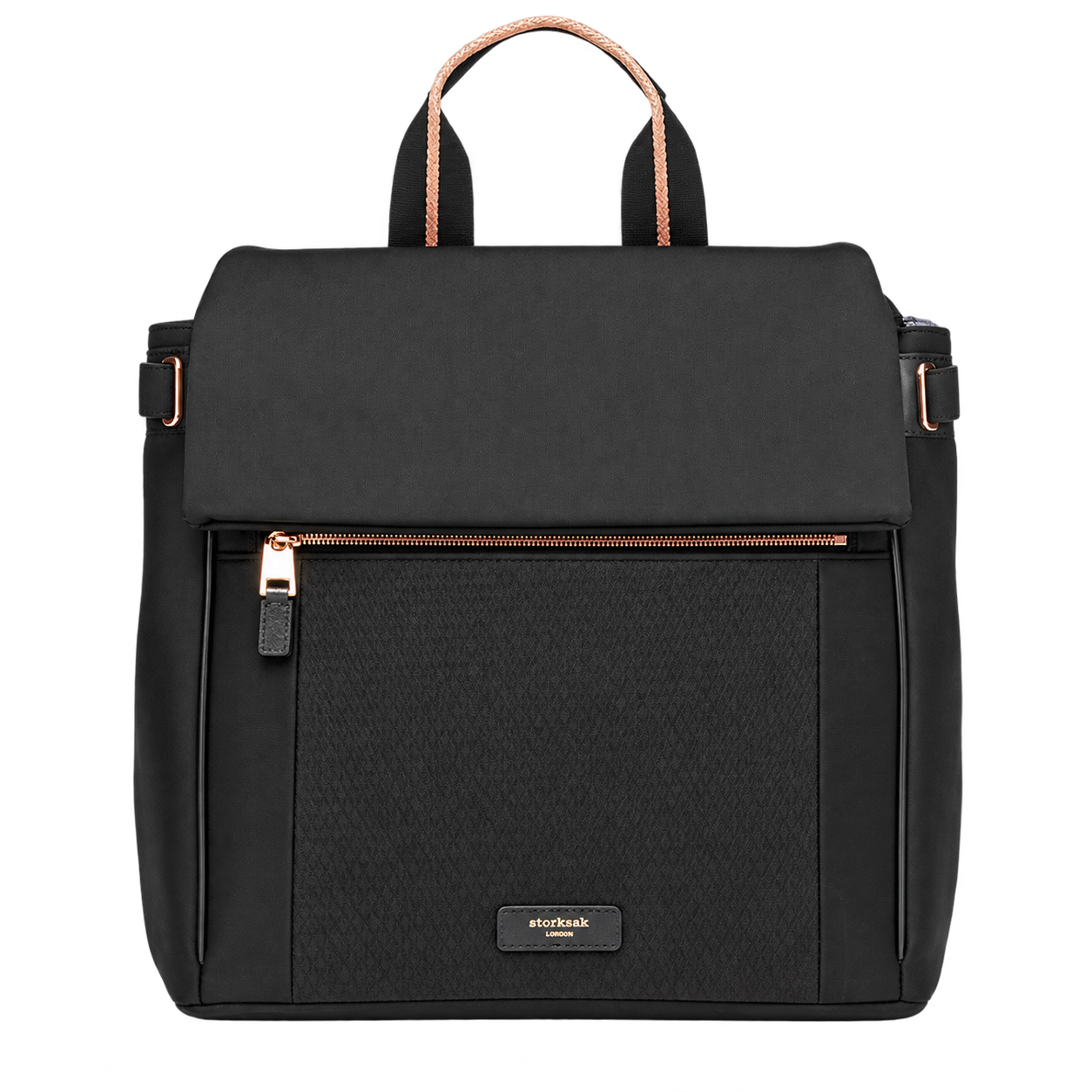 St James Scuba Baby Changing Bag - Black & Rose Gold