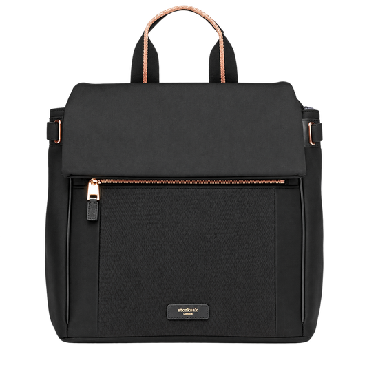 St James Scuba Baby Changing Bag - Black & Rose Gold