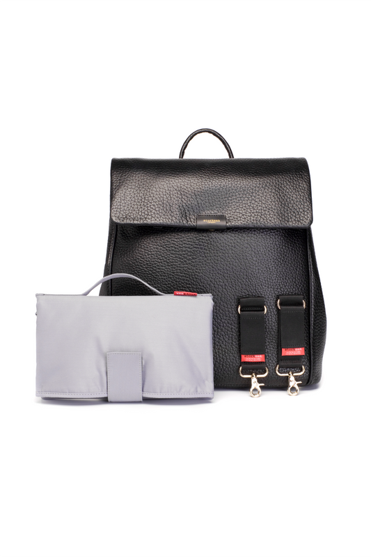 St James Leather Baby Changing Bag - Black