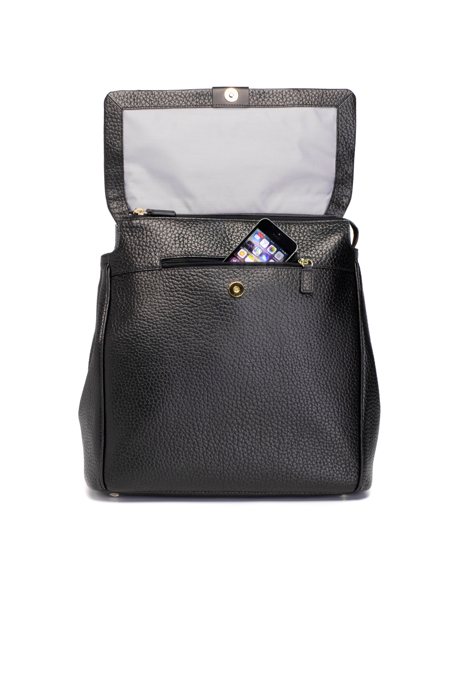 St James Leather Baby Changing Bag - Black