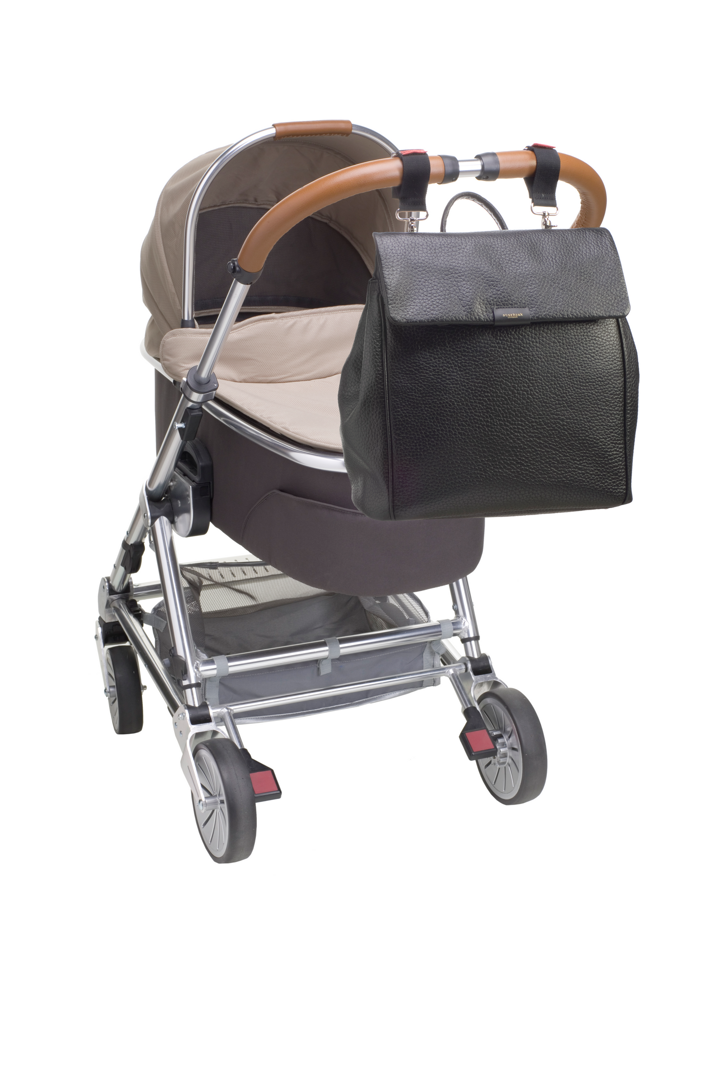 St James Leather Baby Changing Bag - Black