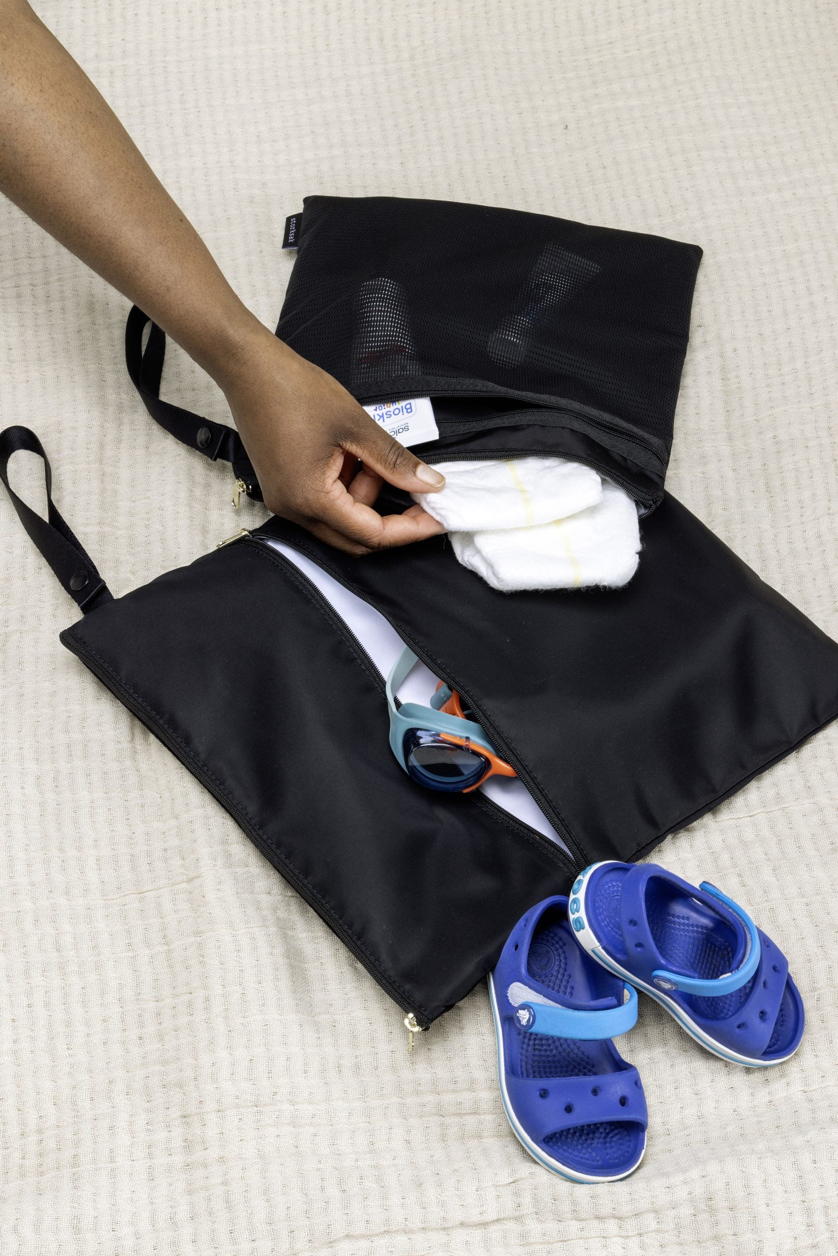 Baby Wet Bag & Change Pouch Set - Black