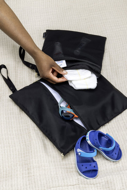 Baby Wet Bag & Change Pouch Set - Black