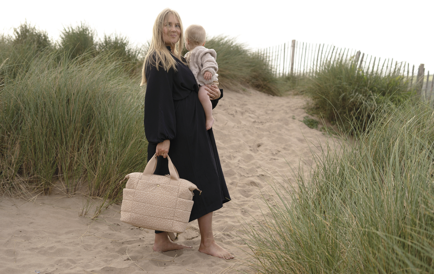 Organic Tote Baby Changing Bag - Seashell