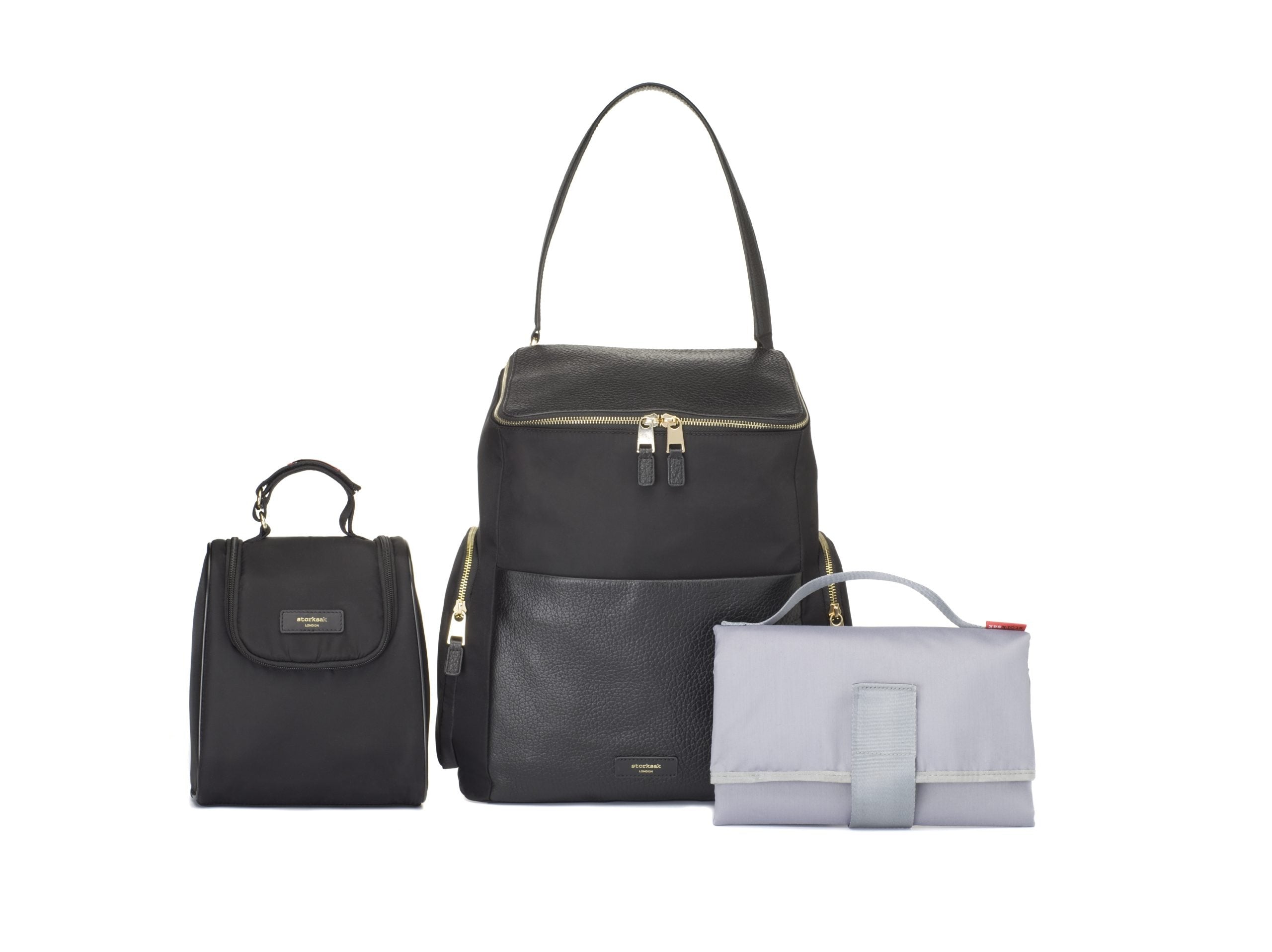 Alyssa Convertible Nappy Bag - Black & Gold