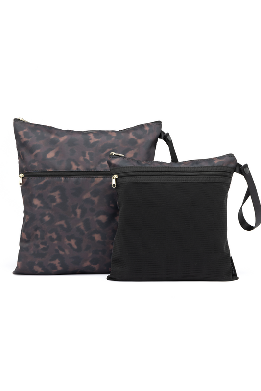 Baby Wet Bag & Change Pouch Set - Leopard